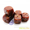 Bescon Raw Unpainted Marble 16MM Game Dice with Blank 6th Side, 6 Assorted Colors